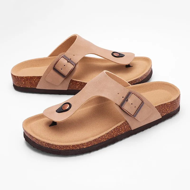 Comwarm 2025 New Clogs Sandals For Women Fashion Cork Clogs Men Flat Mules With Adjutable Buckle Outdoor Non-slip Beach Slippers