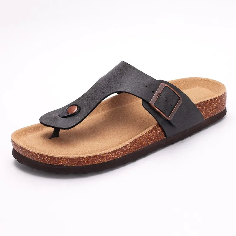Comwarm 2025 New Clogs Sandals For Women Fashion Cork Clogs Men Flat Mules With Adjutable Buckle Outdoor Non-slip Beach Slippers